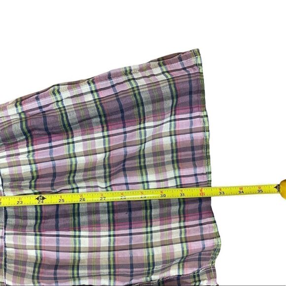GAP purple plaid 3/4 sleeve button down shirt dress, size xs - Picture 5 of 7